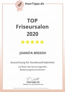 Zertifikat Haartipps Joanita Missoh